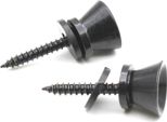 2 Pezzi Bottoni Per Cinghia Di Chitarra Perni Di Bloccaggio Della Cinghia Di Metallo Perni Di Fine Cinghia Di Chitarra Con Anello A Vite Per Chitarra Ukulele (Nero)