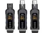 Set Microfono Wireless Xlr – 1 Trasmettitore E 2 Ricevitori, Ricaricabile, Per Microfoni Dinamici E A Condensatore, Chitarre, Bassi E Mixer