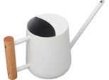 Annaffiatoio 900Ml In Acciaio Inox Beccuccio Lungo Manico In Legno Elegante Vaso Per Innaffiare I Fiori Per Giardino Famiglia All'aperto Bianco