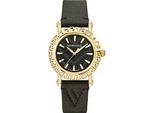 Versace VE6D00223 Greca Glam Gent Orologio Da Uomo In Pelle Nera Oro Nuovo