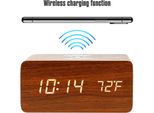 Sveglia Digitale Con Caricatore Wireless Sveglia Da Tavolo A Led Display Della Temperatura