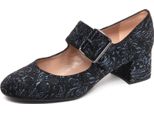 E6466 Decollete Donna Velvet Unisa Scarpe Black/Blu Shoe Woman