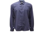 0843AG Camicia Uomo Fred Mello Blue Texured Cotone Shirt Man