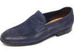 G4526 Mocassino Uomo Green George Blue Suede Loafer Shoe Man