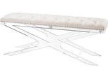 Casa Padrino Panca In Acrilico Con Tessuto In Velluto Naturale 120 X 40 X H. 48,5 Cm - Mobili Di Design