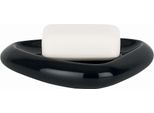Spirella Portasapone Look Pietra Accessori Bagno Decorativi Portasapone "Etna"" Dimensioni: 15 X 11 X 3 Cm - Nero Lucido"