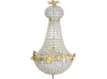 Lampadario Barocco Oro Con Cristalli Di Vetro 50 X H 90 Cm Stile Antico - Lampadario D'arredo Lampadario A Sospensione Lampada A Sospensione