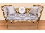 Casa Padrino Panca Barocca Argento / Rosa / Oro 150 X 55 X H. 80 Cm - Magnifica Panca In Legno Massiccio Con Nobile Motivo Floreale - Mobili Barocchi