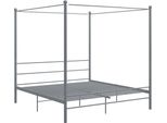 Syfax™ Letto A Baldacchino Grigio In Metallo 200X200 Cm