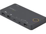 Startech.Com Switch Kvm Ibrido A 2 Porte Hdmi + USB-A E USB-C - Monitor 4K 60Hz Hdmi 2.0 - Switch Kvm Hdmi Compatto Per Desktop E/O Laptop - Alimentazione Tramite Bus Usb - Compatibile Con Thunderbolt 3 (SV221HUC4K)
