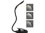 Inf Lampada Da Lettura, Lampada Da Libro A Led Con 3 Modalità Di Luce, Ricaricabile Nero