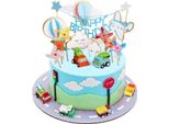 Joyoldelf Cake Toppers 1° Compleanno Ragazzo Decorazione Torta Auto Decorazione Torta Giocattolo Decorazione Torta Unicorno Decorazione Compleanno Ragazzo Regalo Compleanno Ragazzo