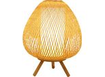 Lampada Da Tavolo In Bambù Naturale Fatta A Mano - Colette D30Xh38Cm
