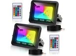 Jopassy 10W Faretto Led Faretto Da Esterno Rgb Con Telecomando Faretto Led Rgb Proiettore Led Rgb 2 Pezzi