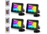 Tolletour 10W Rgb Proiettore Con Telecomando Faretto Led Rgb Faretto Led Rgb Per Esterni IP66 Impermeabile 4 Pezzi