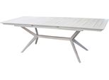 Milanihome.It - Tavolo Rettangolare Allungabile In Legno Di Acacia 180/240X90 Bianco Per Esterno Giardino Portico Ristorante Bar Hoteldi Colorebianco