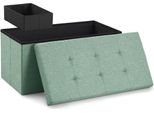 Panca Blumtal Con Vano Portaoggetti + Box Extra - Panca Con Vano Portaoggetti 76X38X38 Cm - Cassapanca Con Vano Portaoggetti Turchese