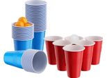 Clanmacy Set Di Tazze Da Beer Pong Gioco Di Bevute Tazze Da Beer Pong Giochi Di Bevute Tazze Da Beer Pong Con 50 Tazze Rosse + 50 Tazze Blu Tazze Da Festa