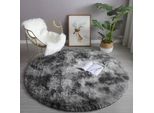 Runder Shaggy-Teppich Ombre Strado, 100 X 100 Ombregrey (Dunkelgrau)
