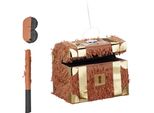 Set Pignatta Relaxdays Scrigno Del Tesoro Con Bacchetta E Maschera
