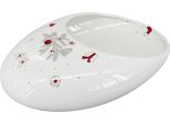 Ciotola Di Natale Koleda Bean M (30X20X9Cm), Bianco/Rosso/Grigio