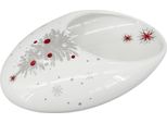 Ciotola Di Natale Koleda Bean S (20X13X7Cm), Bianco/Rosso/Grigio