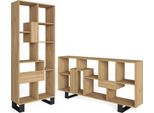 Libreria Scaffale, 67X31X174Cm, Design Industriale, Rovere