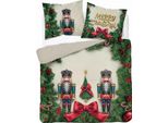Set Di Biancheria Da Letto Natalizia 220X200 Schiaccianoci Natale Olanda Happy Christmas