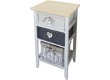Milani Home - Mobiletto In Legno Con 3 Cassetti Cm 35 L X 28 P X 62 Hdi Coloregrigio Chiaro