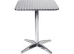 Milanihome.It - Tavolo Bar Quadrato Fisso A Colonna In Acciaio E Alluminio Waterproof 70X70 Per Esterno Portico Ristorante Gelateria Hoteldi Coloregrigio