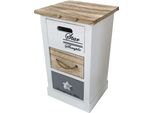 Milani Home - Mobiletto In Legno Con 3 Cassetti Cm 29 L X 27 P X 49 Hdi Colorebianco