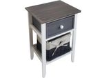 Milani Home - Mobiletto In Legno Con 2 Cassetti Cm 32 L X 28 P X 50 Hdi Coloregrigio Scuro