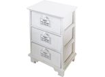 Milani Home - Mobiletto In Legno Con 3 Cassetti Cm 37 L X 28 P X 57 Hdi Colorebianco