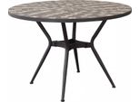 Milani Home - Tavolo Con Piano Rotondo E Mosaico Grigio Chiaro, Grigio E Antracite Cm 110 Ø X 75 Hdi Coloreantracite