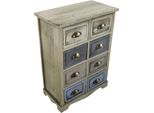 Milani Home - Mobiletto In Legno Con 8 Cassetti Cm 53 L X 29 P X 73 Hdi Coloregrigio Chiaro