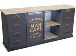 Milanihome.It - Madia Industrial In Metallo Cm 164,5X40X74,5 Hdi Coloremarrone