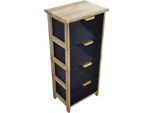 Milani Home - Mobiletto In Legno Con 4 Cassetti Cm 34 L X 25 P X 77 Hdi Colorenero