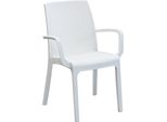 Milanihome.It - Poltrona Da Giardino Impilabile In Wicker Stampato Bianco Da Esterno Giardino Terrazzo Portico Locale Bardi Colorebianco