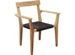 Milani Home - Poltrona Impilabile In Teak E Wicker Cm 65 L X 52 P X 80 Hdi Coloremarrone Chiaro