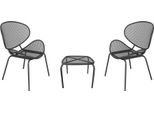 Milanihome.It - Set Tavolo In Metallo Cm 41X41X43,5 H Con 2 Sedute Colore Grigio Scurodi Coloregrigio Scuro