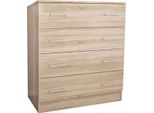 Milanihome.It - Cassettiera Con 4 Cassetti Di Design Moderno Contemporaneo Cm 80 X 45 X 91 Hdi Colorequercia Chiaro