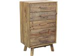 Milanihome.It - Cassettiera Di Design Moderno In Legno Di Pino Riciclato Massiccio Stile Moderno Vintagedi Coloremarrone