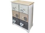 Milani Home - Mobiletto In Legno Con 6 Cassetti Cm 48 L X 29 P X 56 Hdi Coloregrigio Chiaro