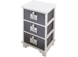 Milani Home - Mobiletto In Legno Con 3 Cassetti Cm 37 L X 28 P X 57 Hdi Coloregrigio Scuro