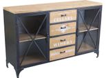Milanihome.It - Madia In Legno E Metallo Per Salotto Soggiorno Cucina Di Design Industrial Cm 128X38X79 Hdi Coloremarrone