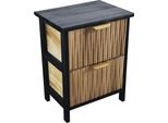 Milani Home - Mobiletto In Legno Con 2 Cassetti Cm 34 L X 25 P X 43,5 Hdi Coloremarrone Chiaro