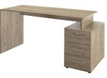 Milanihome.It - Scrivania Di Design Per Studio Moderna Con Cassetti 139X60X76 Hdi Colorerovere Grigio