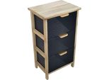 Milani Home - Mobiletto In Legno Con 3 Cassetti Cm 34 L X 25 P X 60,5 Hdi Colorenero