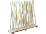 Milanihome.It - Frangivento In Teak Di Design Per Esterno Giardino Cm 100 L X 24 P X 90 Hdi Colorebeige