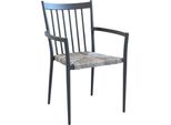 Milanihome.It - Poltrona Da Giardino In Alluminio E Rattan Sintetico Impilabile Colore Antracite,Grigiodi Coloreantracite